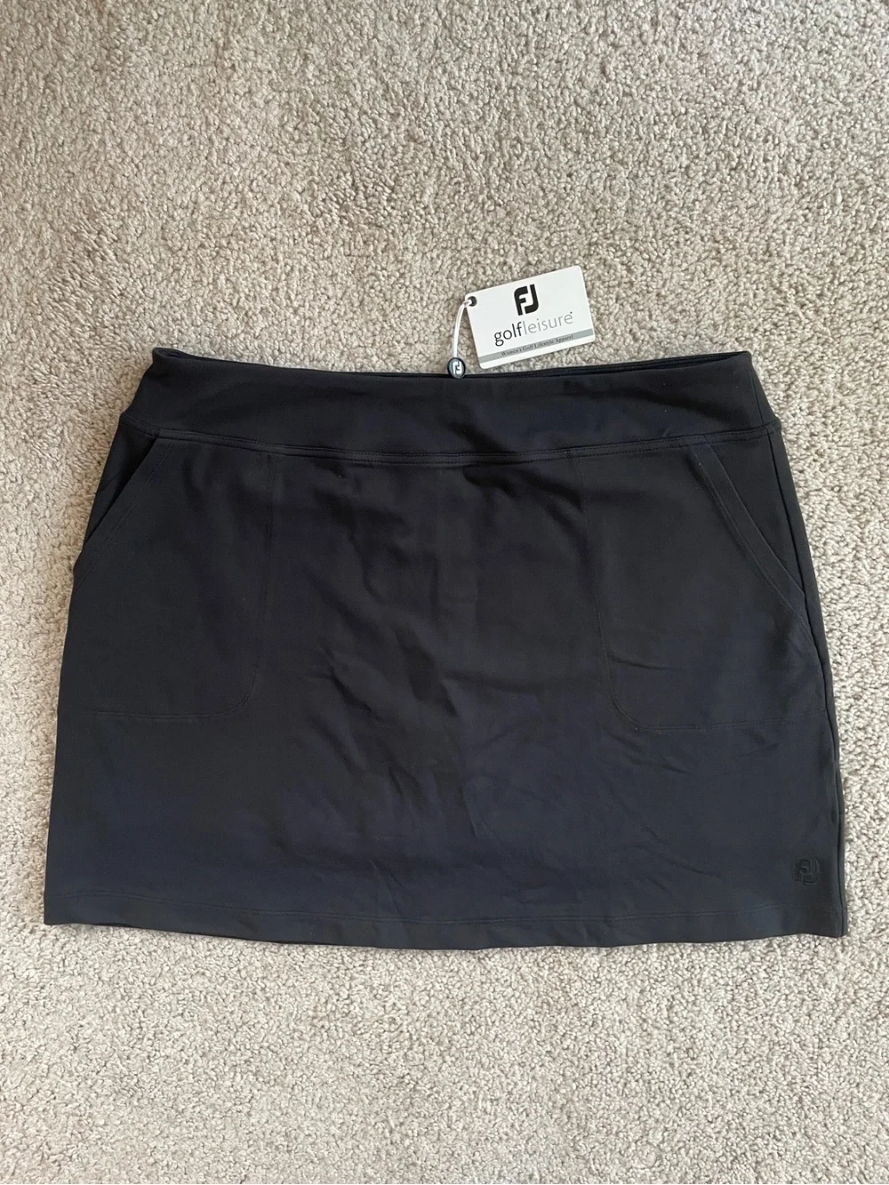 FootJoy Golfleisure Black Mid / High Rise Athletic Knit Golf Skort Size XL